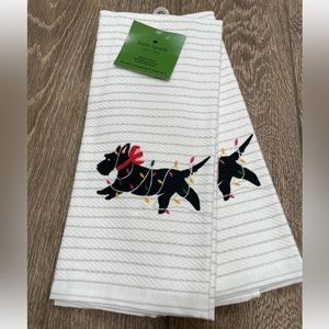 NWT Kate Spade Set of 2 Scottie Dishtowels
